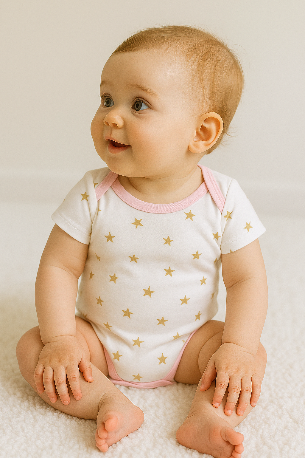 Kit 6 Body Algodão Manga Curta para Bebês – Tecido Confortável