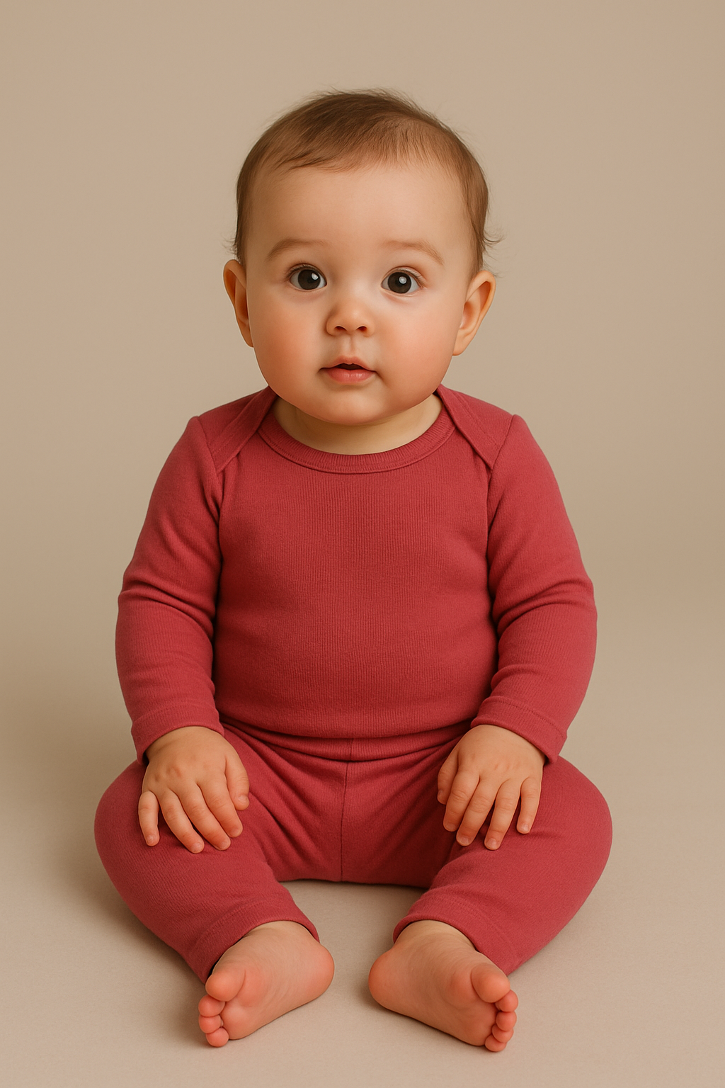 Kit 3 Conjuntos Bebê Body Manga Longa e Calça – Branco, Amarelo e Vermelho - Conforto e Qualidade