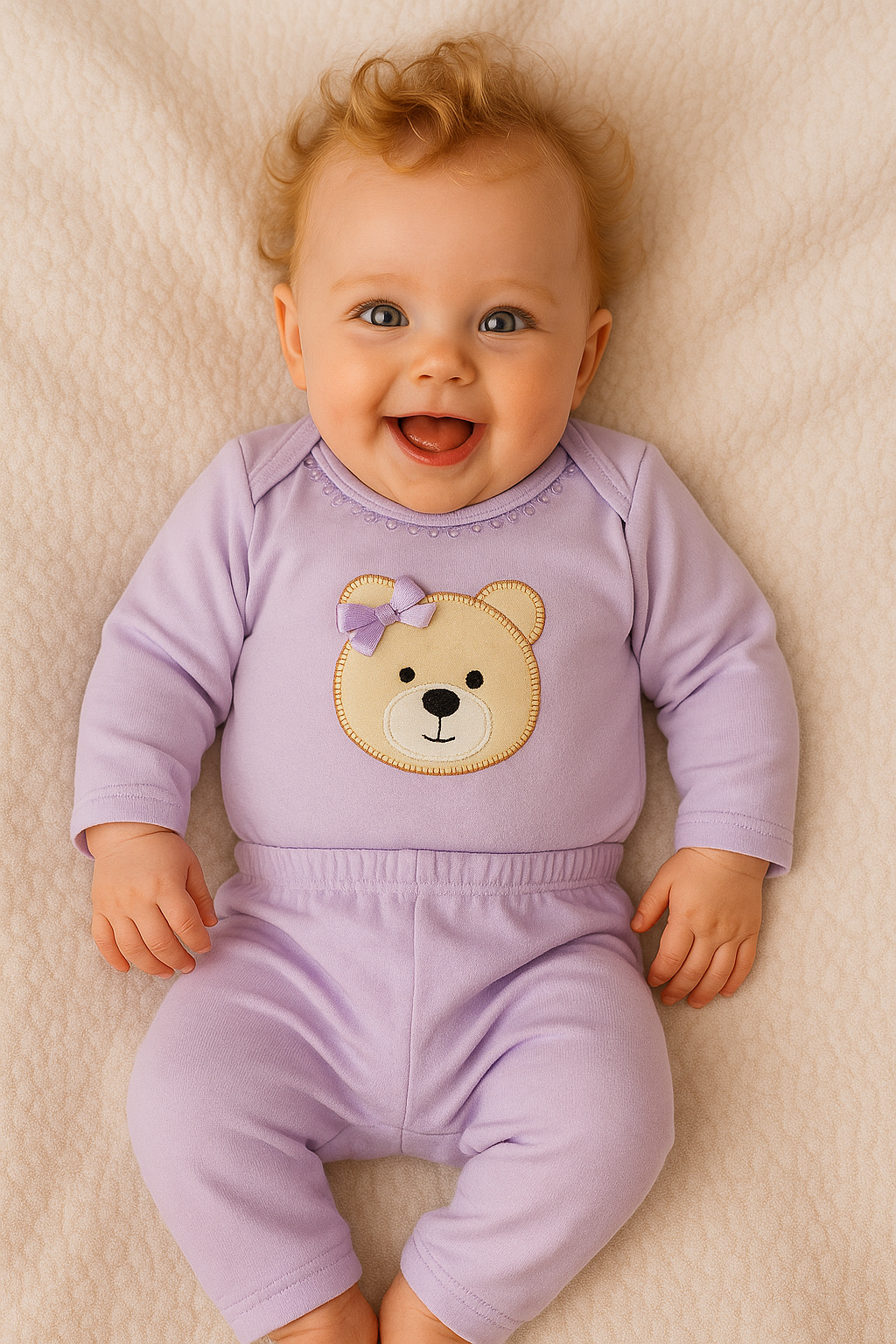 Kit 3 Peças Roupas de Bebê Feminino com Estampa de Ursinha - Conforto e Estilo