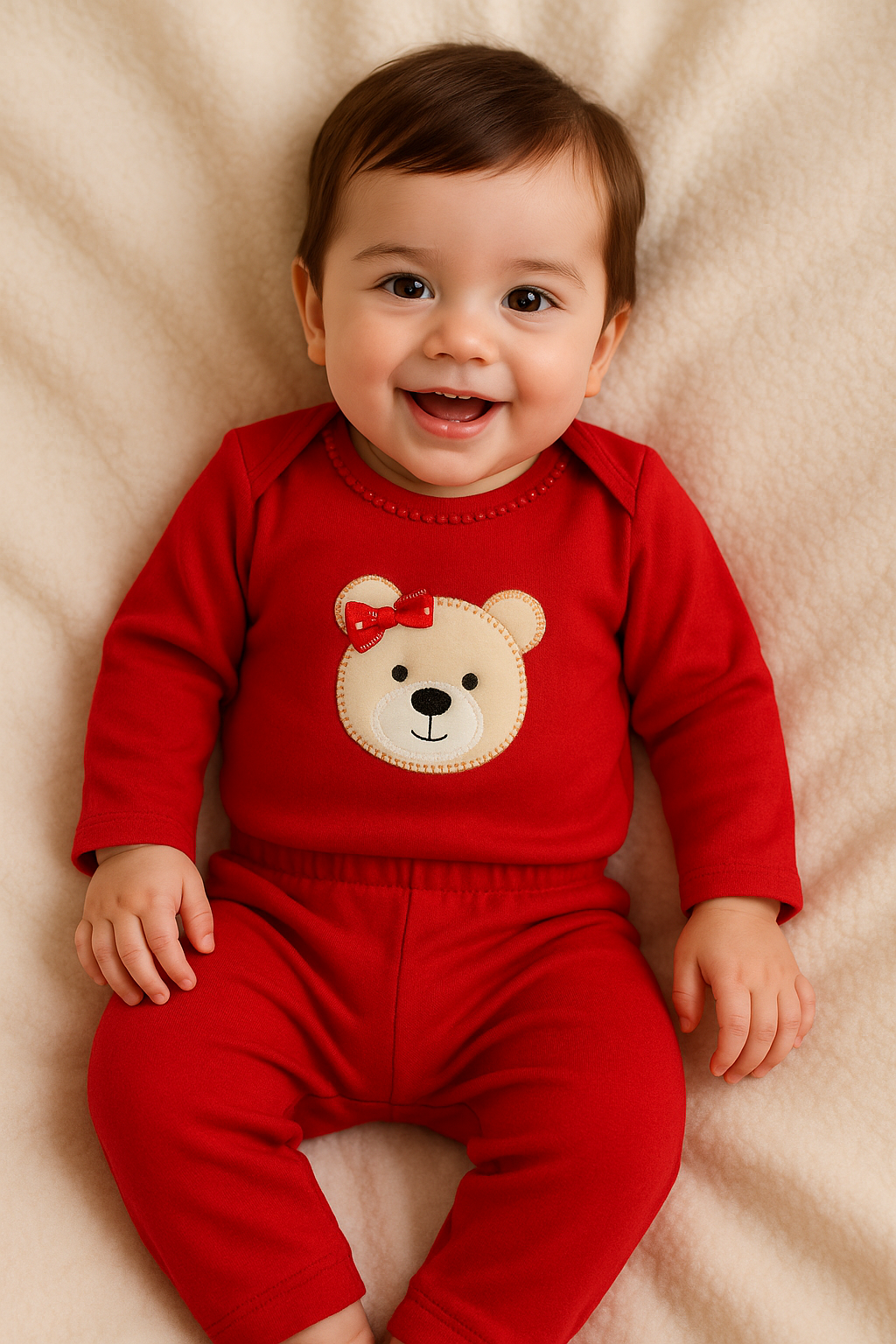 Kit 3 Peças Roupas de Bebê Feminino com Estampa de Ursinha - Conforto e Estilo