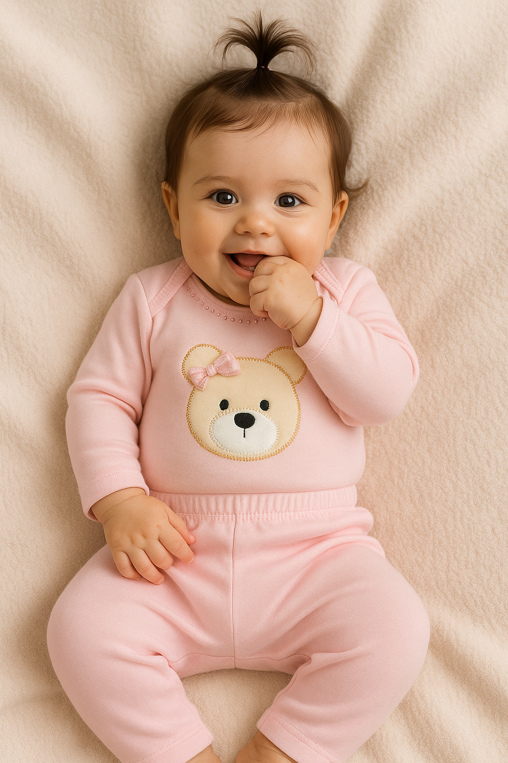 Kit 3 Peças Roupas de Bebê Feminino com Estampa de Ursinha - Conforto e Estilo