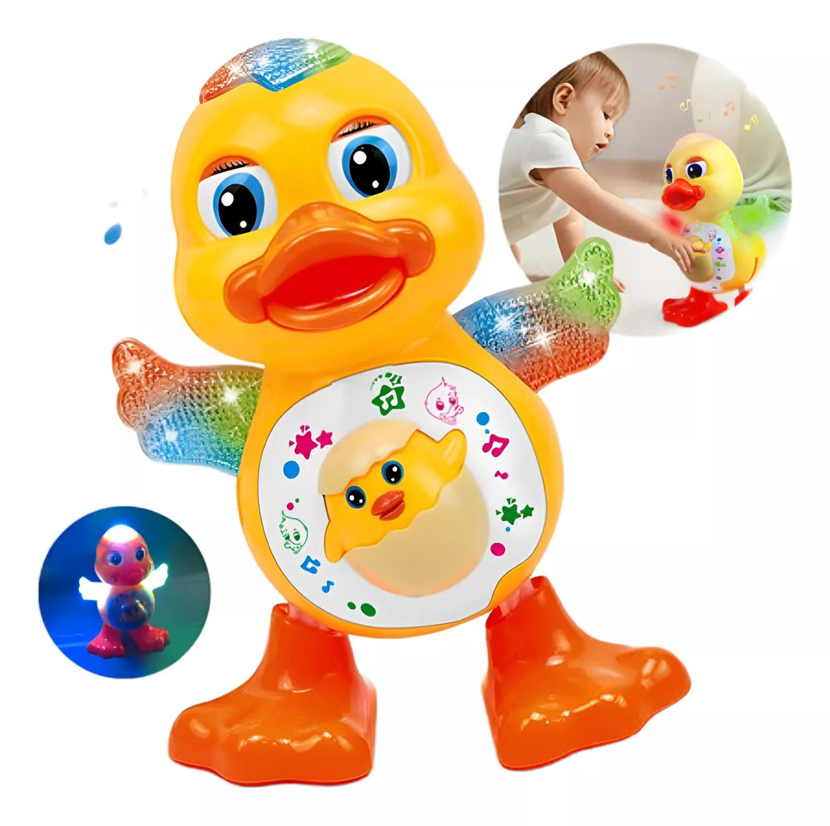 Patinho Dançarino com Luzes, Música e Movimento – Brinquedo Educativo para Bebês e Crianças