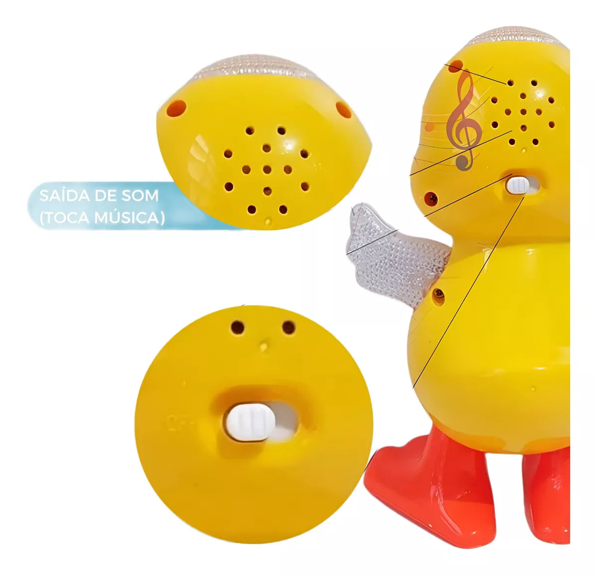 Patinho Dançarino com Luzes, Música e Movimento – Brinquedo Educativo para Bebês e Crianças