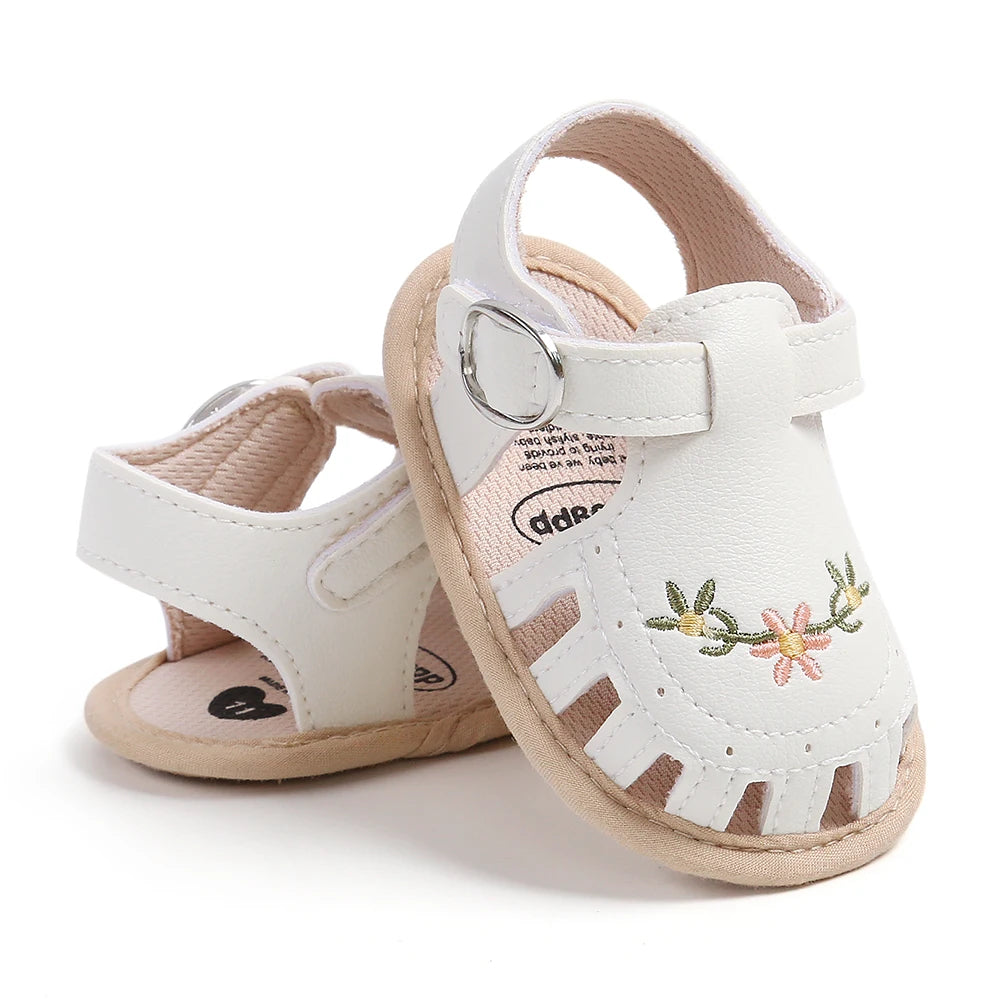 Sandália para Bebê com Estampa Floral - Leve, Antiderrapante e Macia