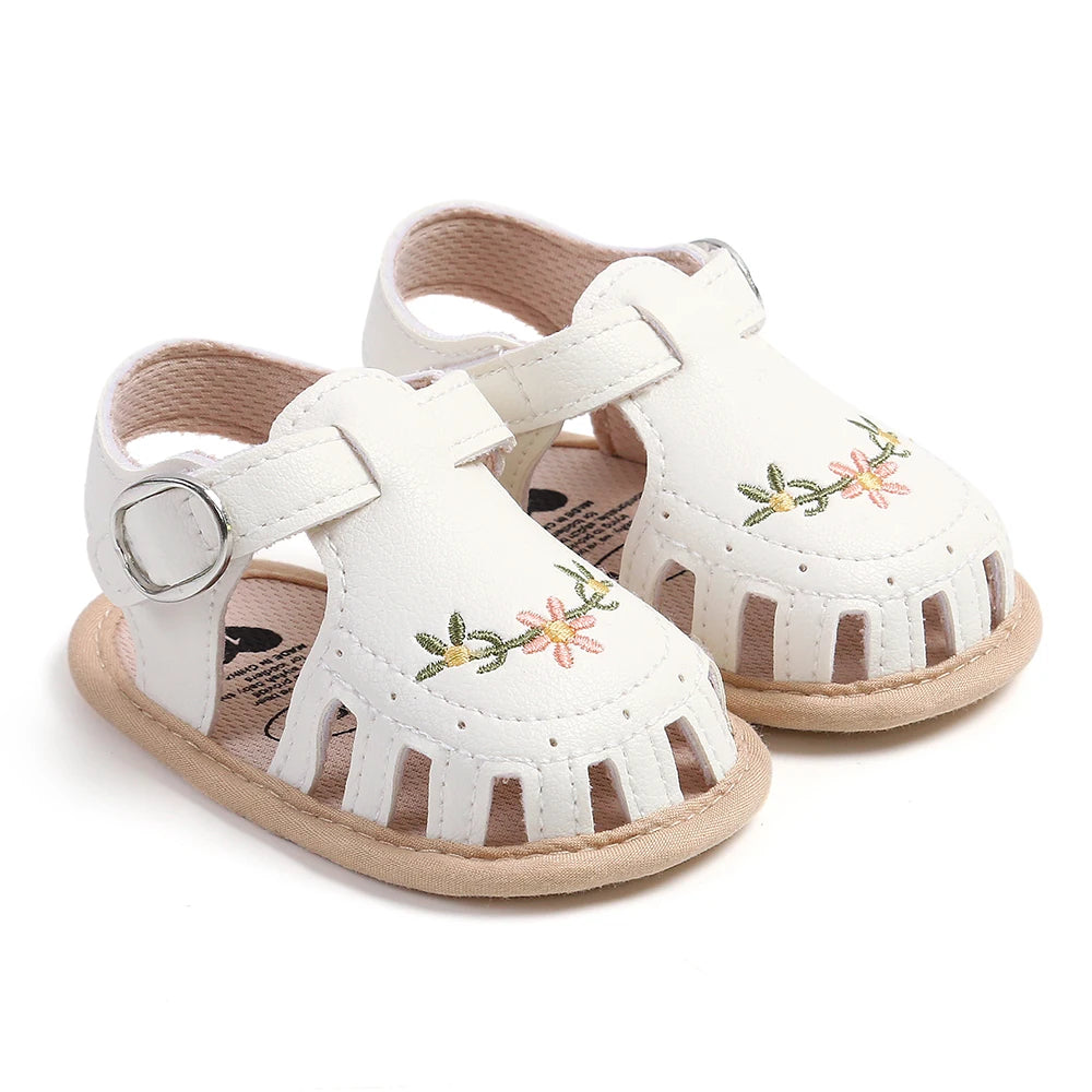 Sandália para Bebê com Estampa Floral - Leve, Antiderrapante e Macia