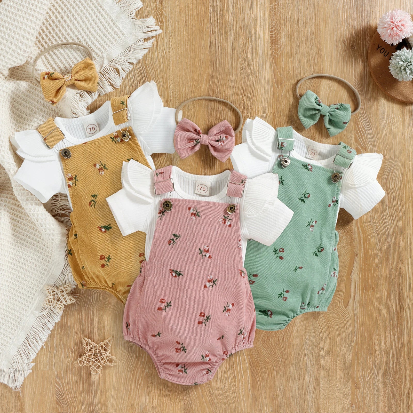 Body Jardineira Floral de Algodão para Bebê – Roupa Confortável e Estilosa