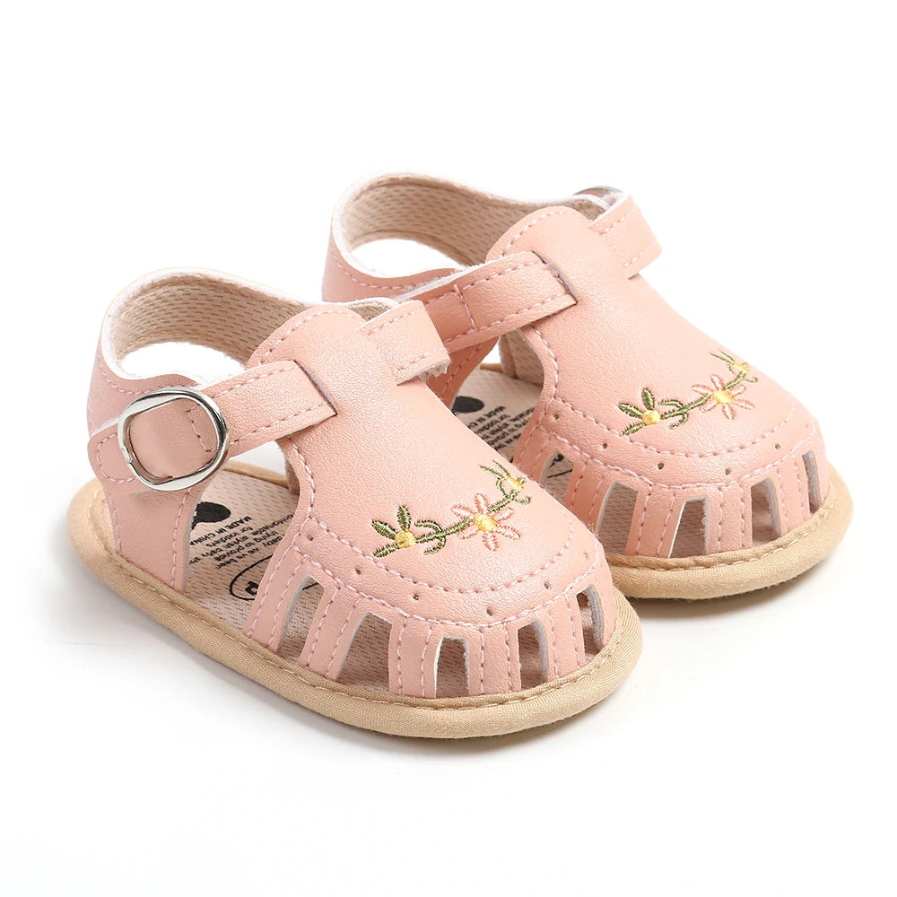 Sandália para Bebê com Estampa Floral - Leve, Antiderrapante e Macia