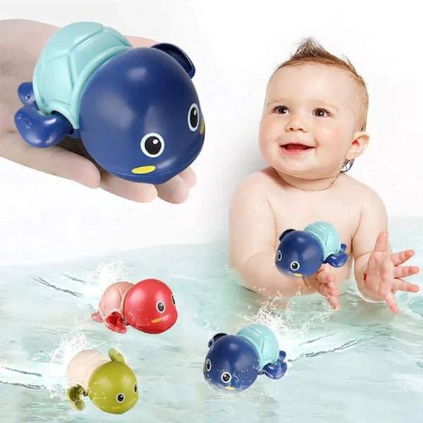 Tartaruga de Corda para Banho – Brinquedo de Banho para Bebê (ABS, Sem Bateria)