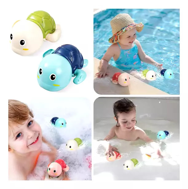 Tartaruga de Corda para Banho – Brinquedo de Banho para Bebê (ABS, Sem Bateria)