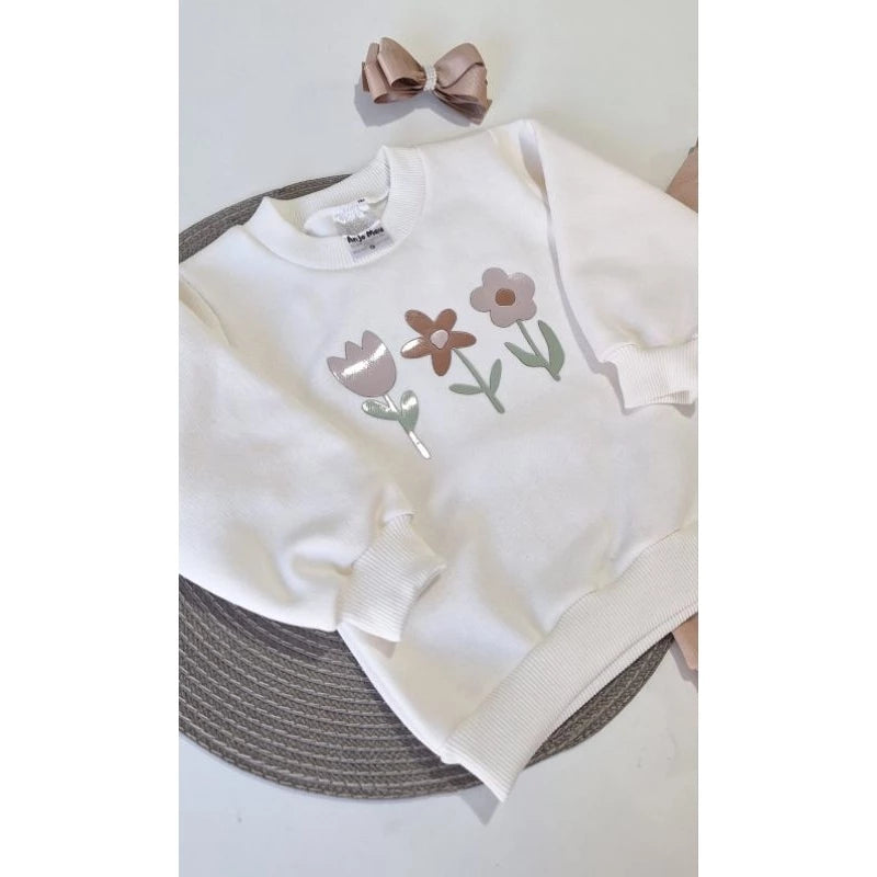 Conjunto Moletom Infantil Feminino Peluciado – Quentinho e Estiloso para Bebê de 2 a 18 Meses