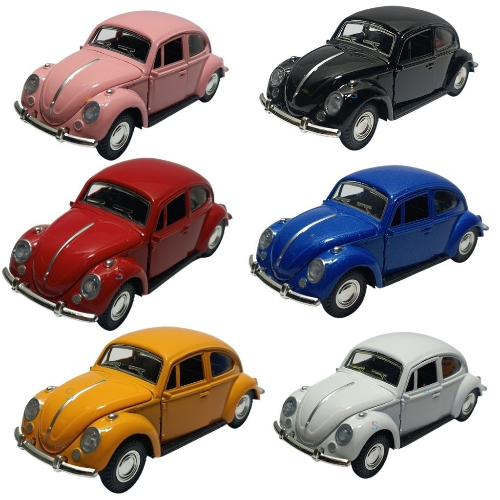 Carro de brinquedo infantil de metal Herbie Beetle 53, portas e capô podem ser abertos