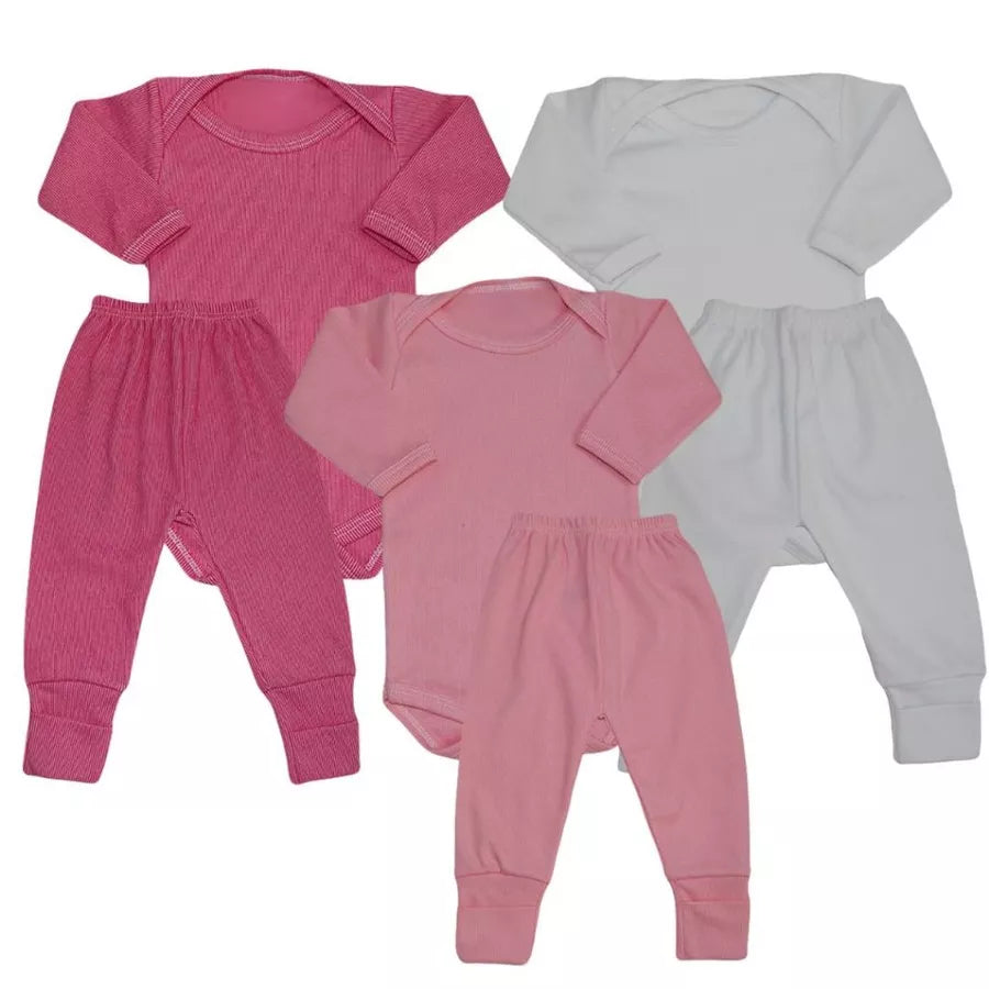 Kit 3 Conjuntos - Pink, Rosa e Branco