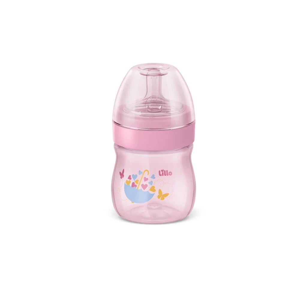 Kit de Mamadeiras Rosa Lillo – 3 Unidades (50 ml, 150 ml e 240 ml) | Bicos de Silicone Anti‑Vazamento, Livre de BPA