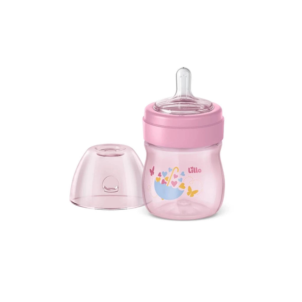 Kit de Mamadeiras Rosa Lillo – 3 Unidades (50 ml, 150 ml e 240 ml) | Bicos de Silicone Anti‑Vazamento, Livre de BPA