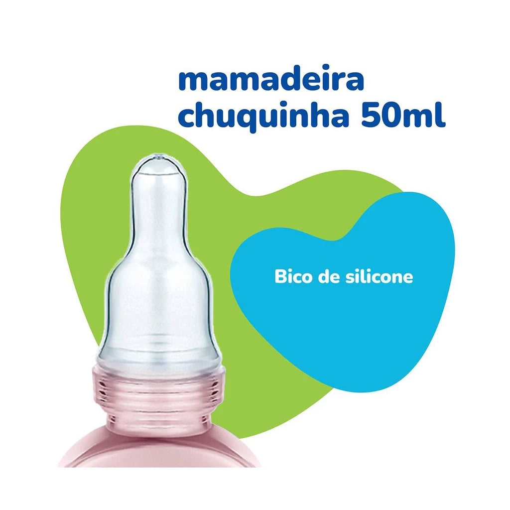 Kit de Mamadeiras Rosa Lillo – 3 Unidades (50 ml, 150 ml e 240 ml) | Bicos de Silicone Anti‑Vazamento, Livre de BPA