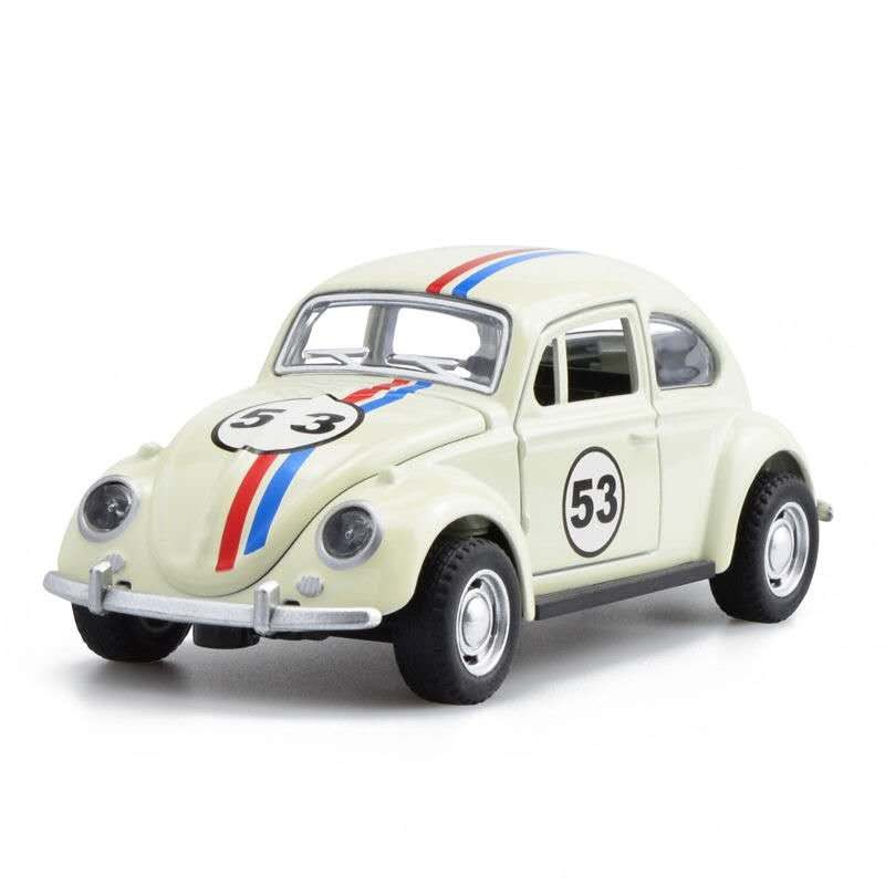 Carro de brinquedo infantil de metal Herbie Beetle 53, portas e capô podem ser abertos