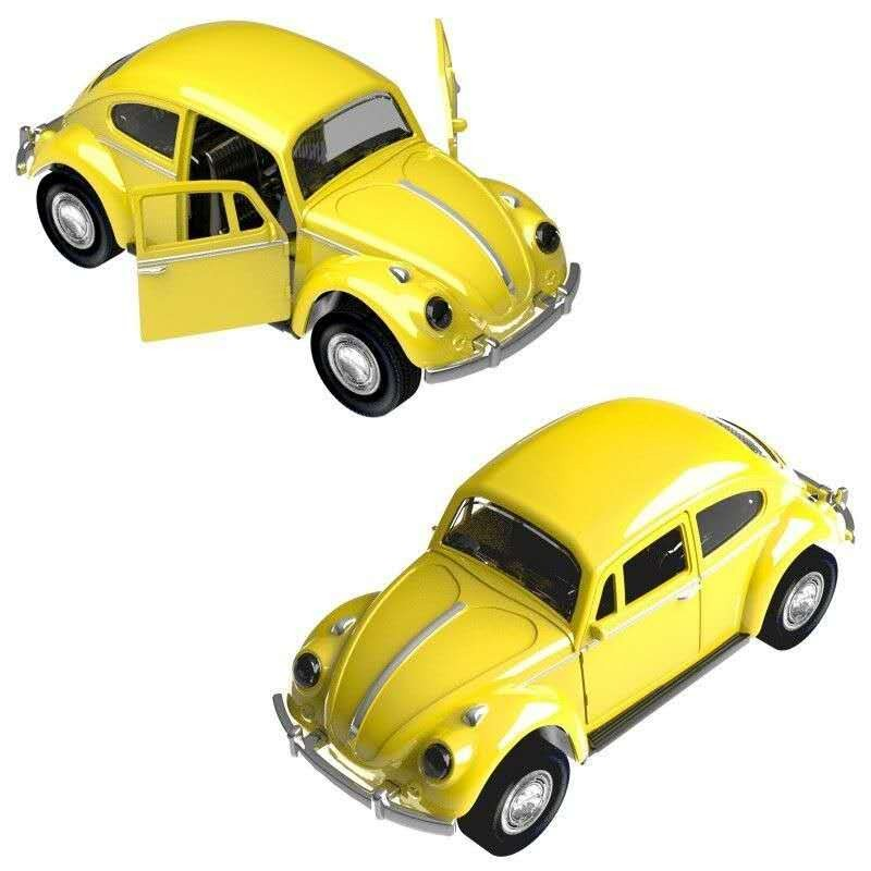 Carro de brinquedo infantil de metal Herbie Beetle 53, portas e capô podem ser abertos