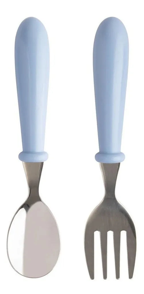 Talheres Infantil com Estojo – Colher e Garfo Inox 304 para Bebê | Kit 3 Peças Ergonômico e Portátil