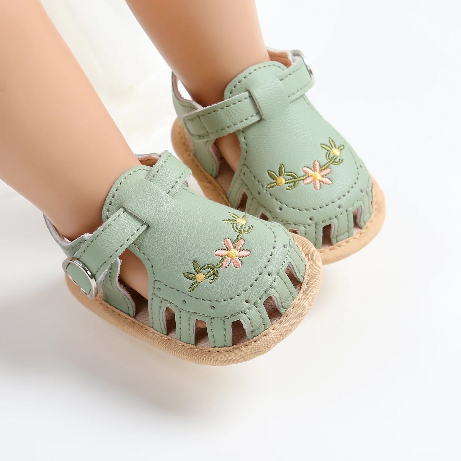 Sandália para Bebê com Estampa Floral - Leve, Antiderrapante e Macia