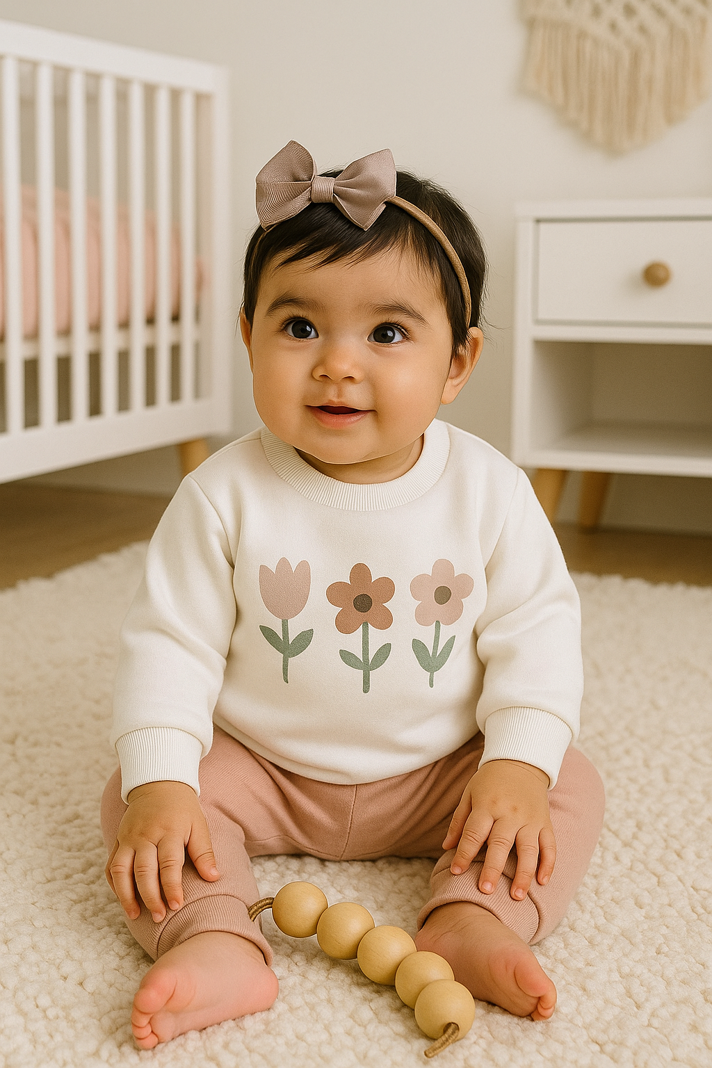 Conjunto Moletom Infantil Feminino Peluciado – Quentinho e Estiloso para Bebê de 2 a 18 Meses