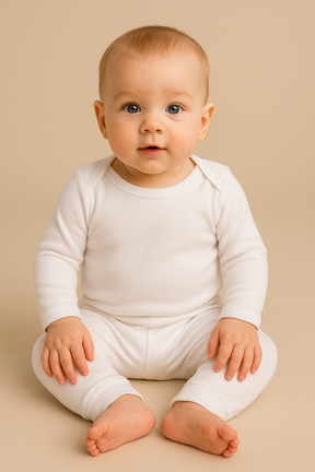 Kit 3 Conjuntos de Roupa para Bebê Menina RN a 9 Meses – Body Manga Longa + Calça - Rosa, Lilás e Bege