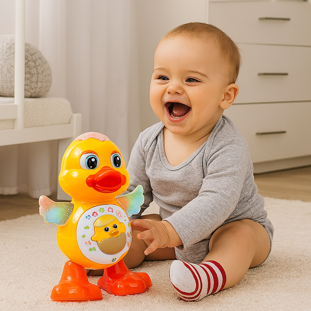 Patinho Dançarino com Luzes, Música e Movimento – Brinquedo Educativo para Bebês e Crianças