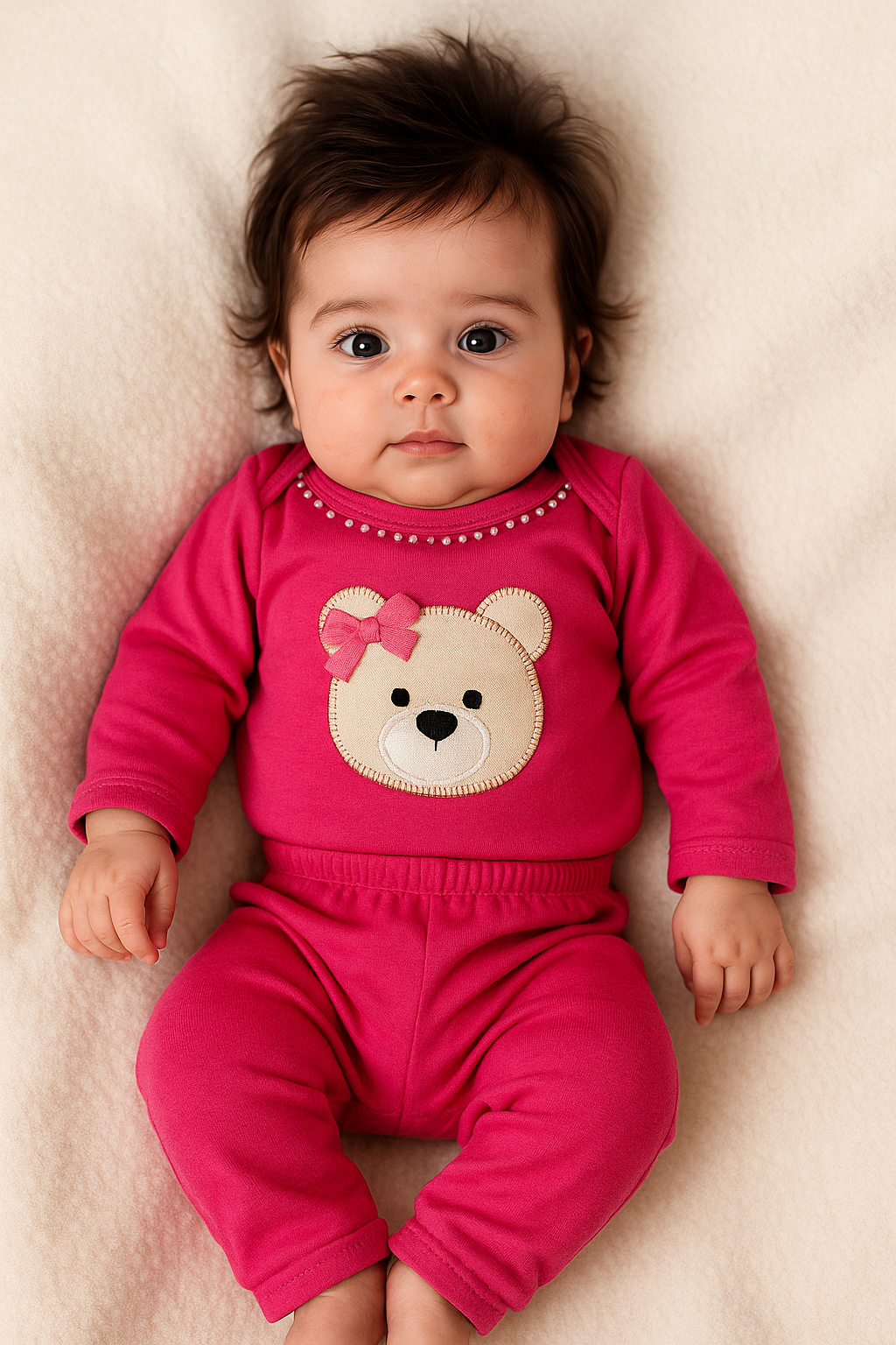 Kit 3 Peças Roupas de Bebê Feminino com Estampa de Ursinha - Conforto e Estilo