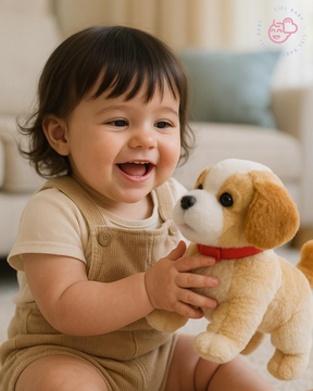 Cachorrinho de Pelúcia Interativo que Anda, Pula, Senta e Dá Cambalhotas – Brinquedo Divertido para Crianças