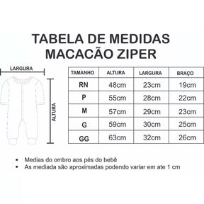 Macacão Soft para Bebê com Zíper e Estampa de Cerejinha – Quentinho e Confortável para o Inverno