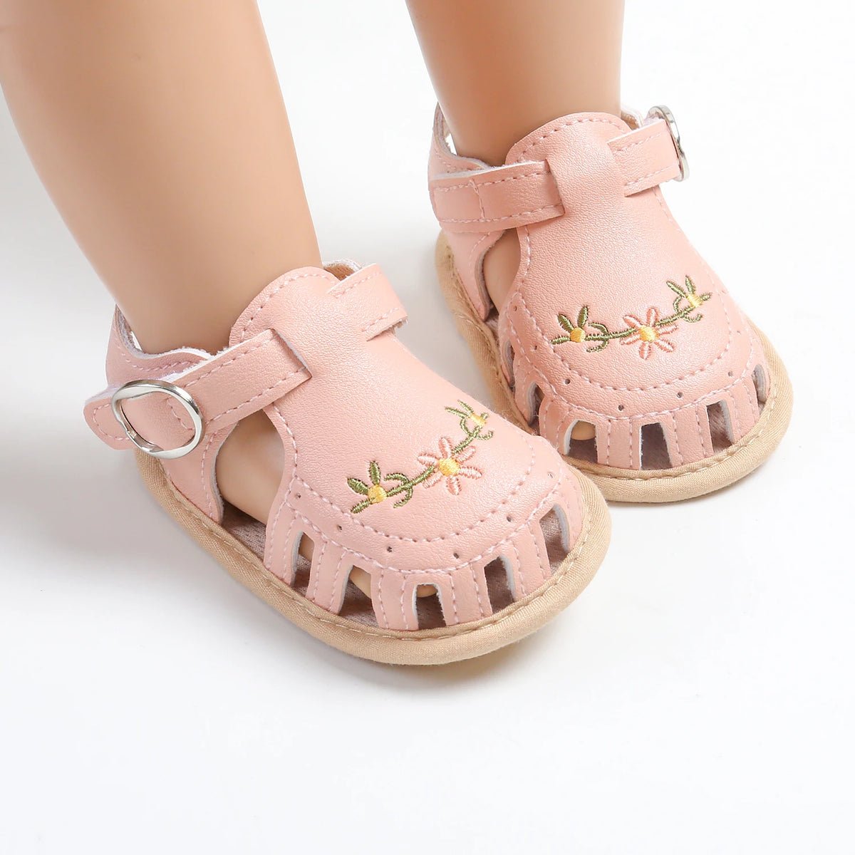 Sandália para Bebê com Estampa Floral -  Leve, Antiderrapante e Macia